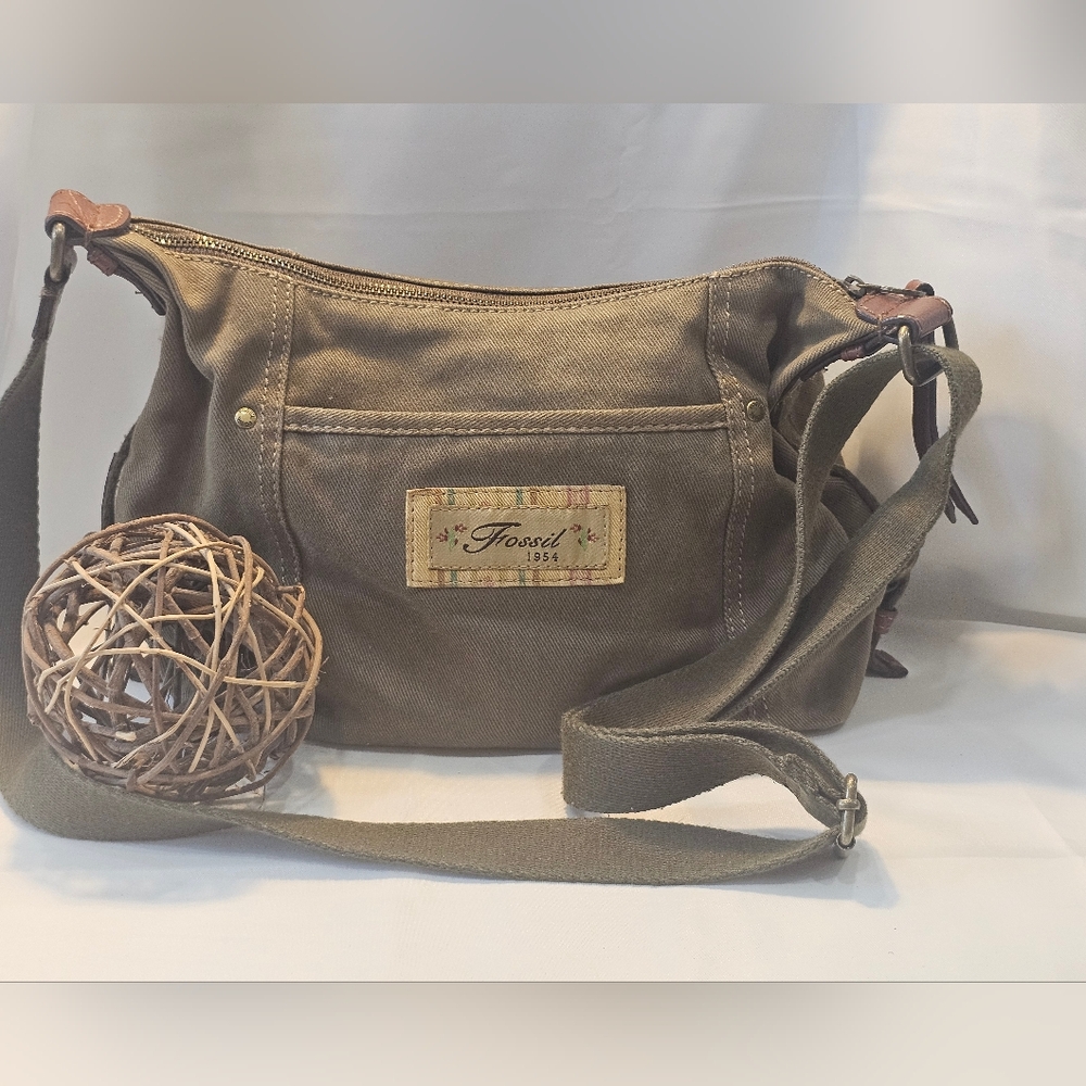 Fossil 1954 Olive Green Crossbody Bag